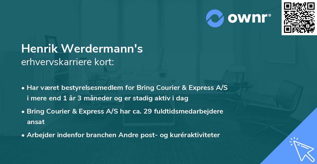 Henrik Werdermann's erhvervskarriere kort