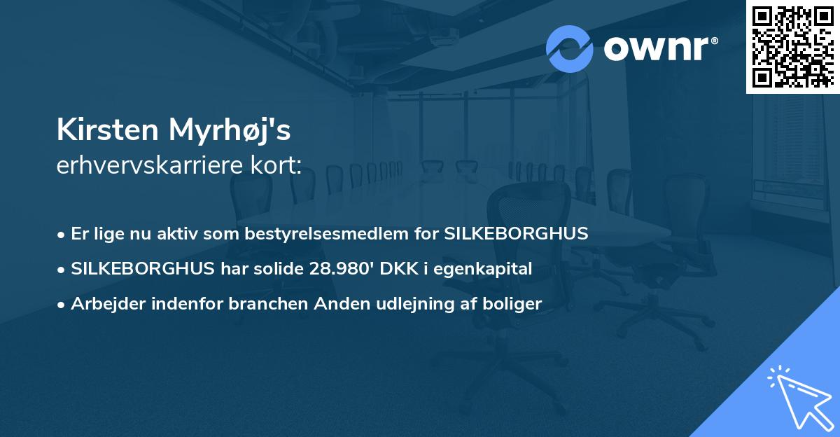 Kirsten Myrhøj's erhvervskarriere kort