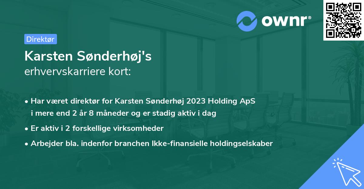 Karsten Sønderhøj's erhvervskarriere kort