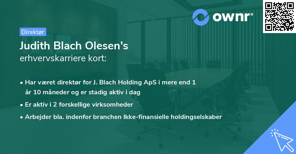Judith Blach Olesen's erhvervskarriere kort