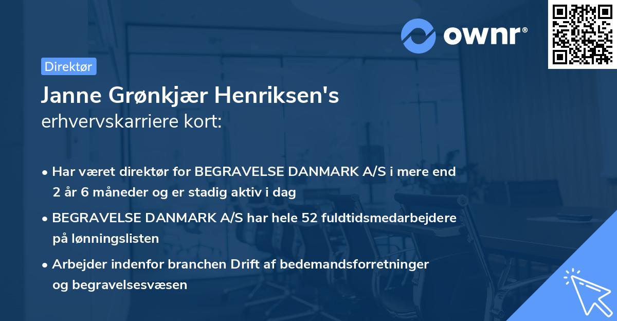 Janne Grønkjær Henriksen's erhvervskarriere kort
