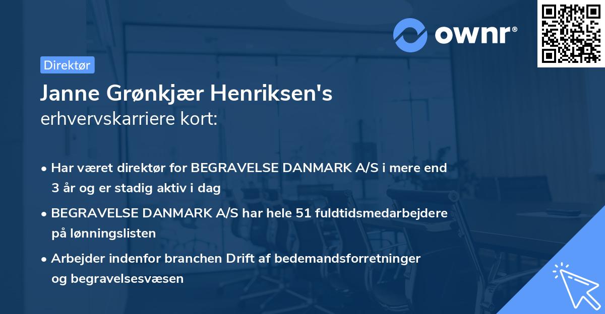 Janne Grønkjær Henriksen's erhvervskarriere kort