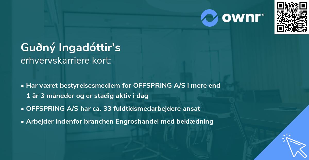 Guðný Ingadóttir's erhvervskarriere kort