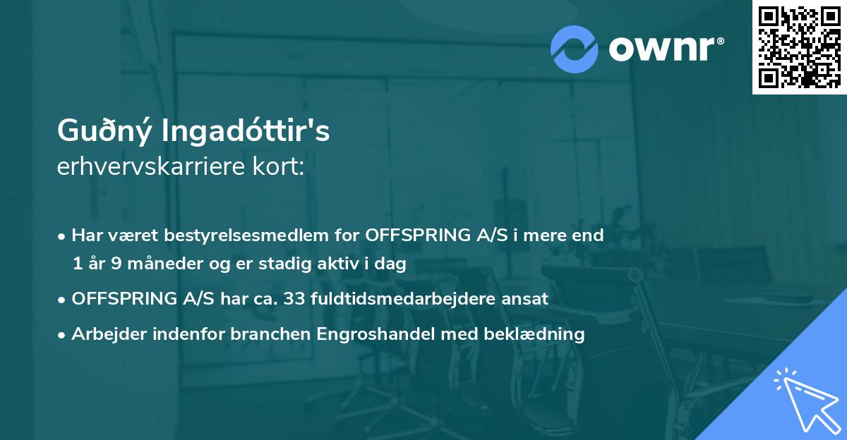 Guðný Ingadóttir's erhvervskarriere kort