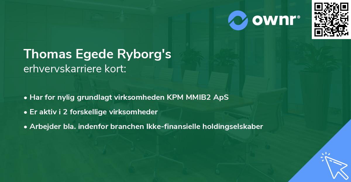 Thomas Egede Ryborg's erhvervskarriere kort