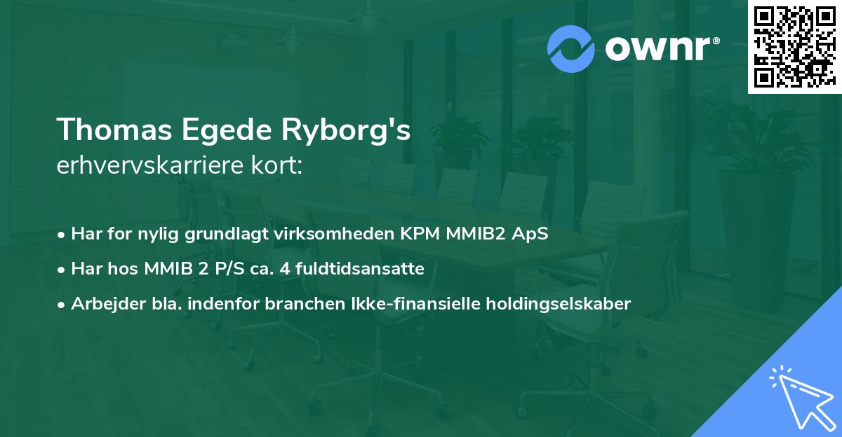 Thomas Egede Ryborg's erhvervskarriere kort