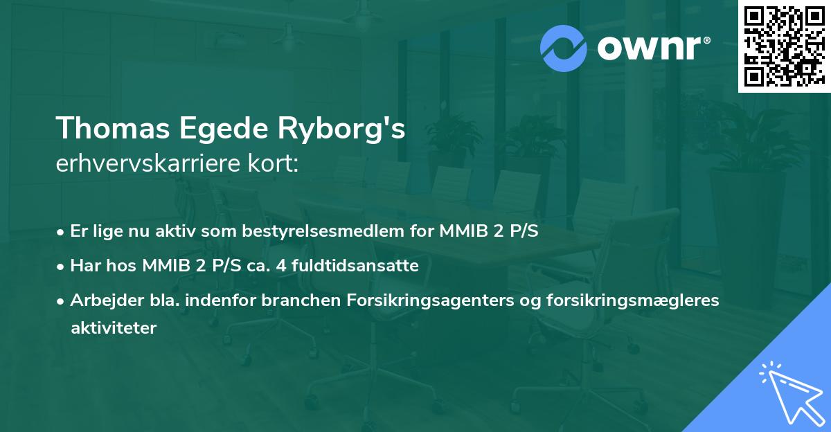 Thomas Egede Ryborg's erhvervskarriere kort