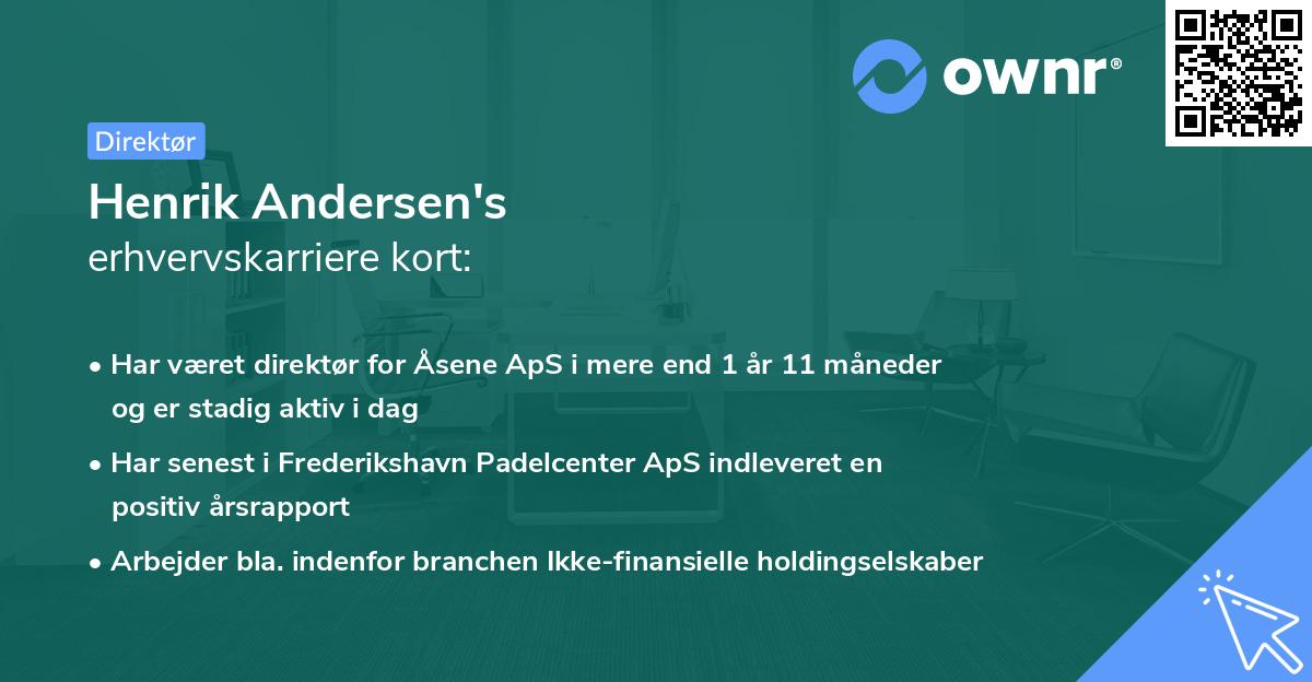 Henrik Andersen's erhvervskarriere kort