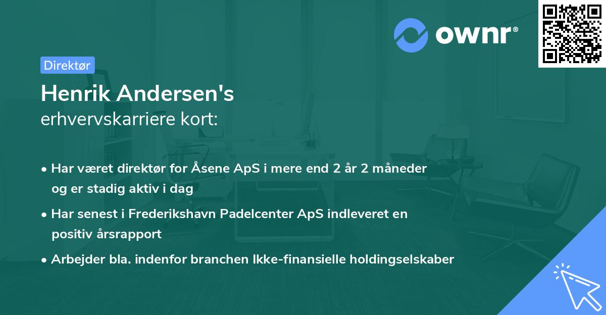 Henrik Andersen's erhvervskarriere kort