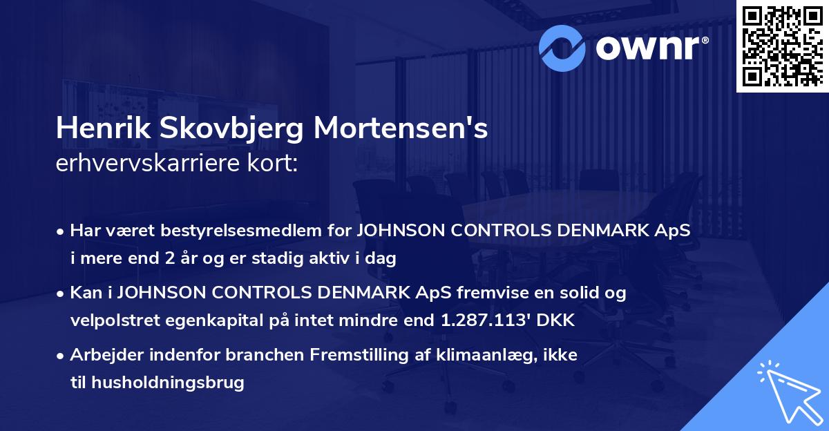Henrik Skovbjerg Mortensen's erhvervskarriere kort