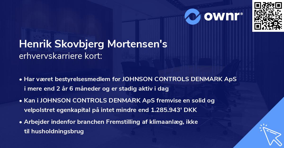 Henrik Skovbjerg Mortensen's erhvervskarriere kort