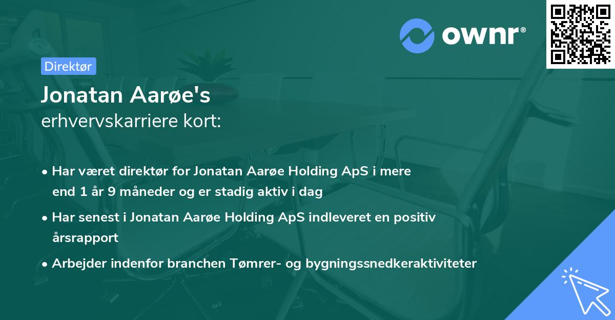 Jonatan Aarøe's erhvervskarriere kort