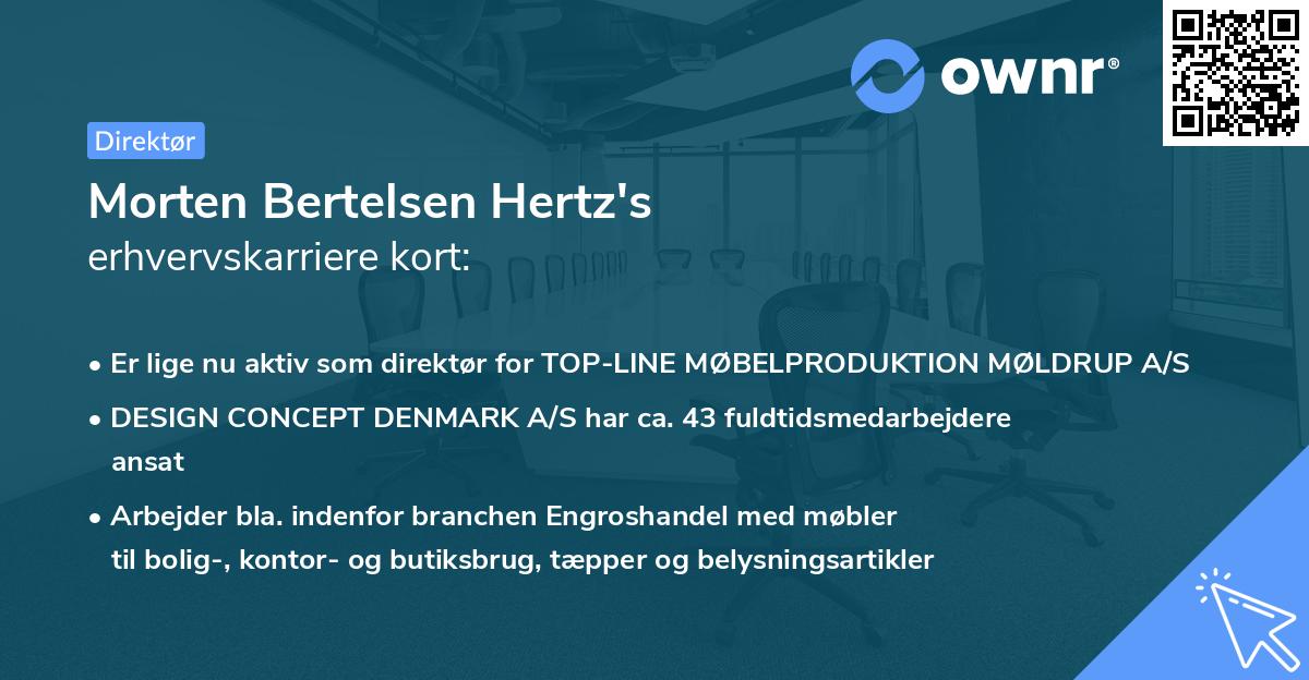 Morten Bertelsen Hertz's erhvervskarriere kort