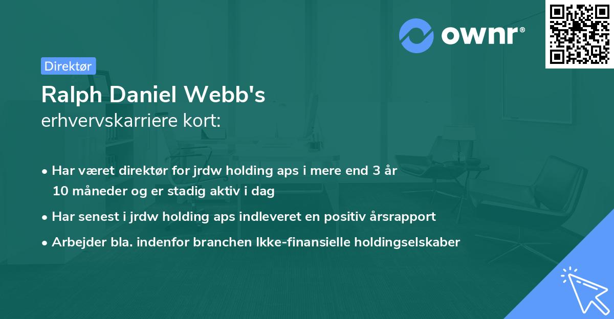 Ralph Daniel Webb's erhvervskarriere kort