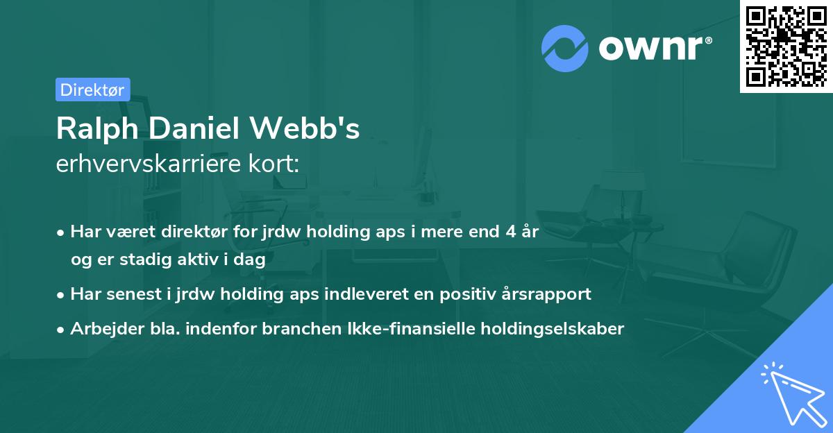 Ralph Daniel Webb's erhvervskarriere kort