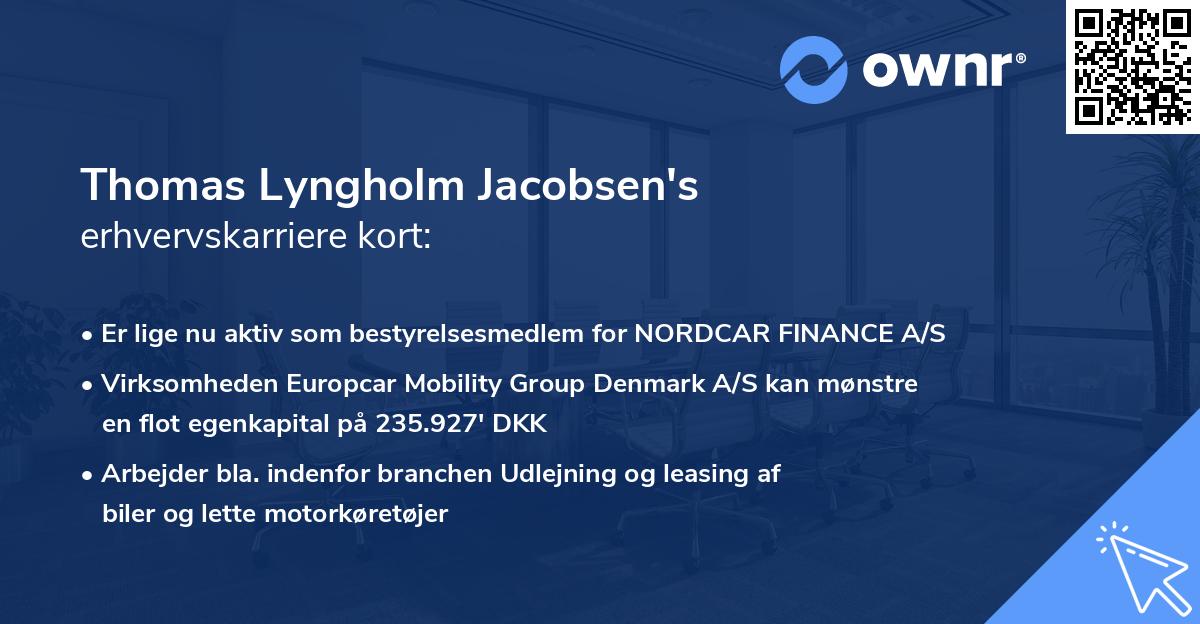 Thomas Lyngholm Jacobsen's erhvervskarriere kort