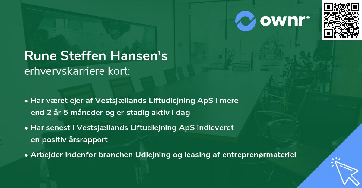 Rune Steffen Hansen's erhvervskarriere kort