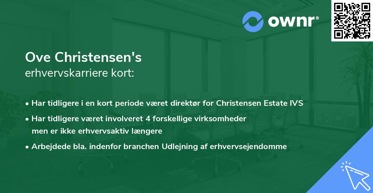 Ove Christensen's erhvervskarriere kort
