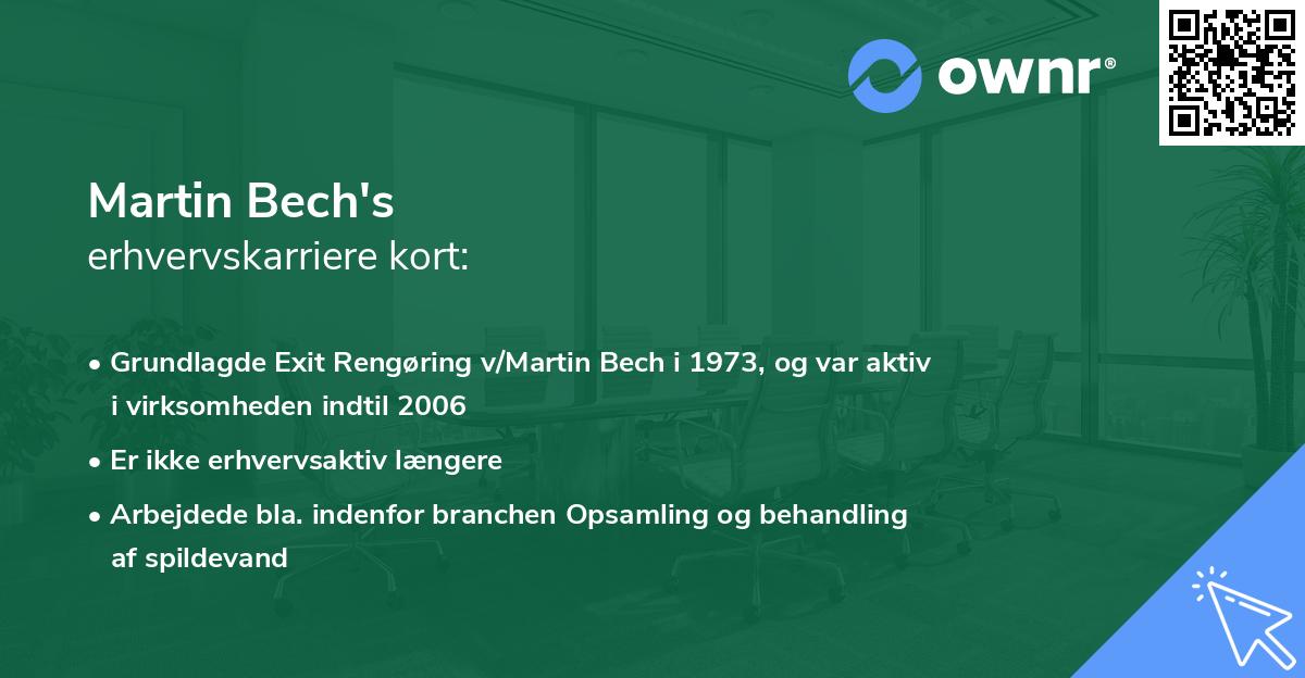 Martin Bech's erhvervskarriere kort