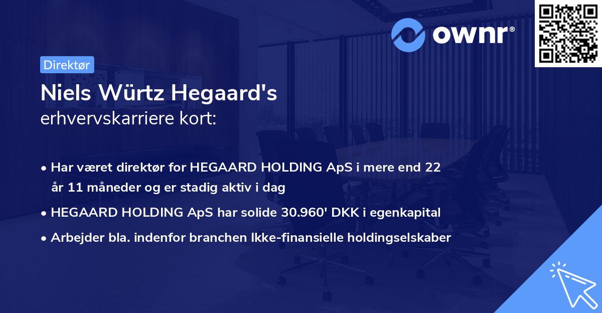 Niels Würtz Hegaard's erhvervskarriere kort