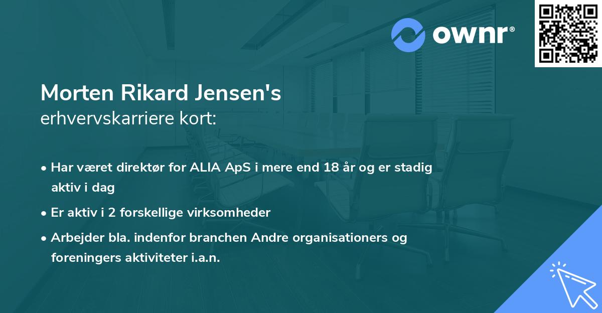 Morten Rikard Jensen's erhvervskarriere kort