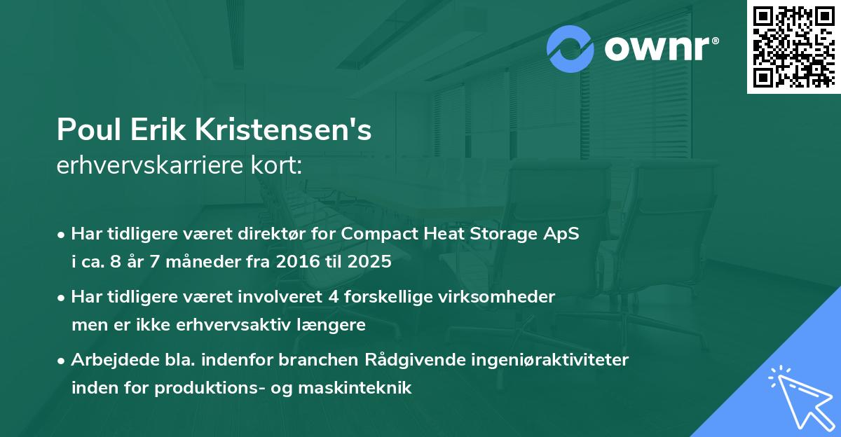 Poul Erik Kristensen's erhvervskarriere kort