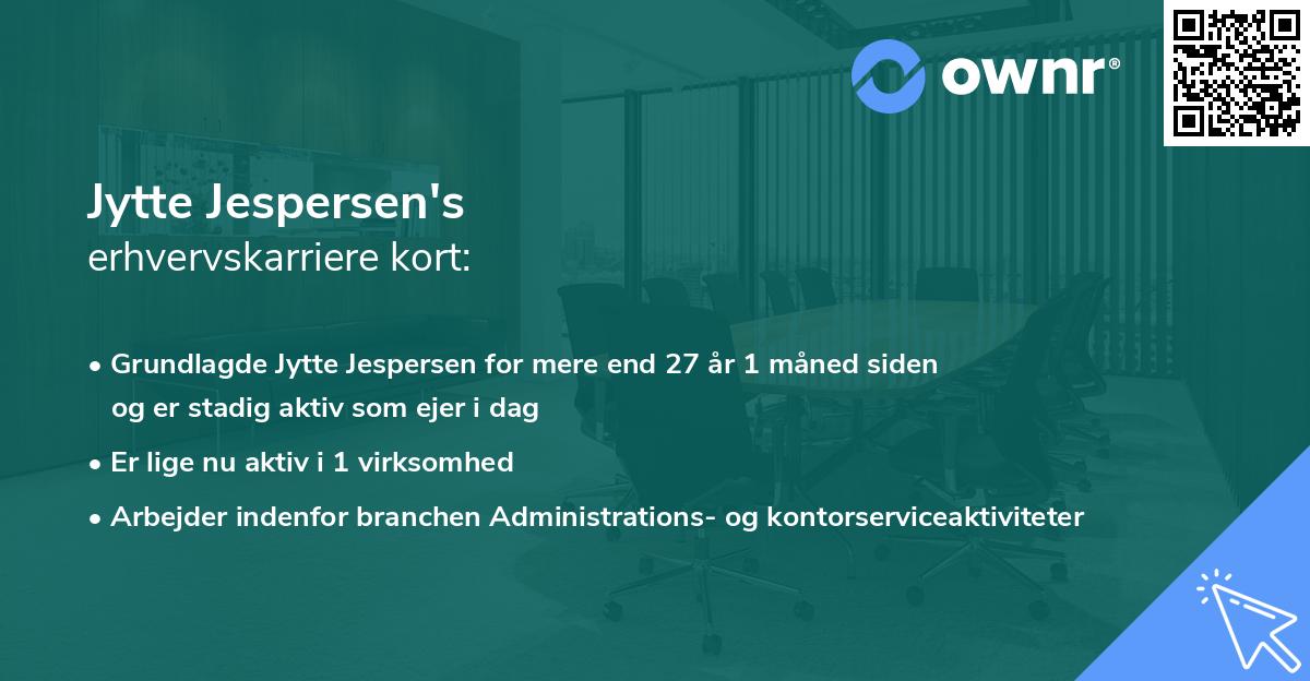 Jytte Jespersen's erhvervskarriere kort