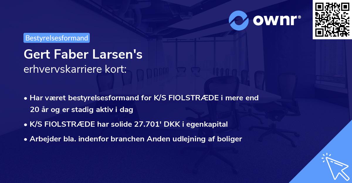 Gert Faber Larsen's erhvervskarriere kort