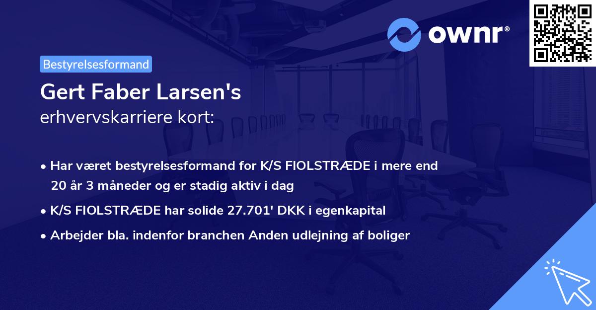 Gert Faber Larsen's erhvervskarriere kort