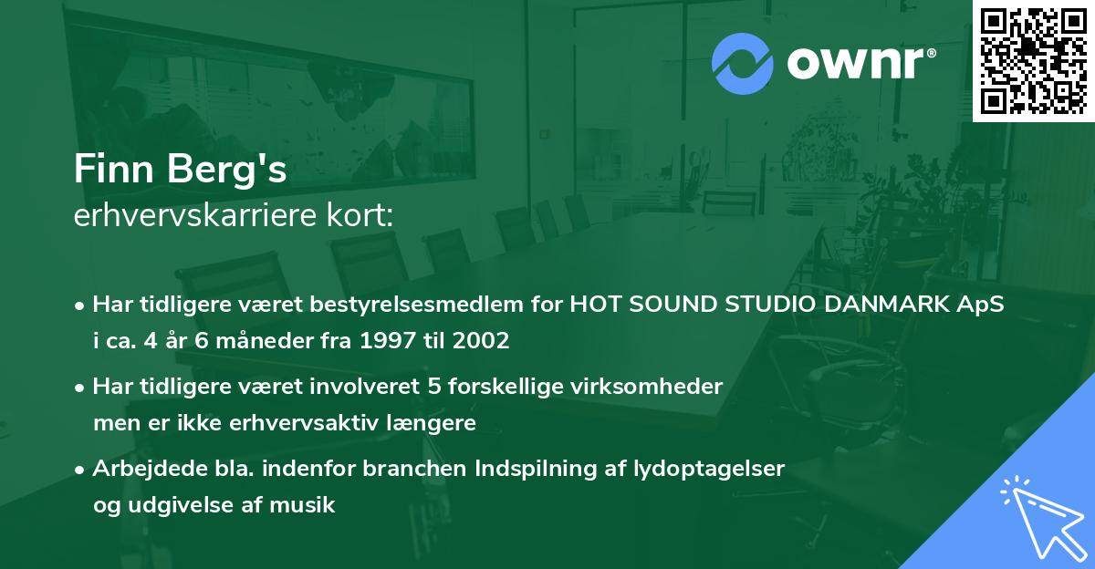 Finn Berg's erhvervskarriere kort