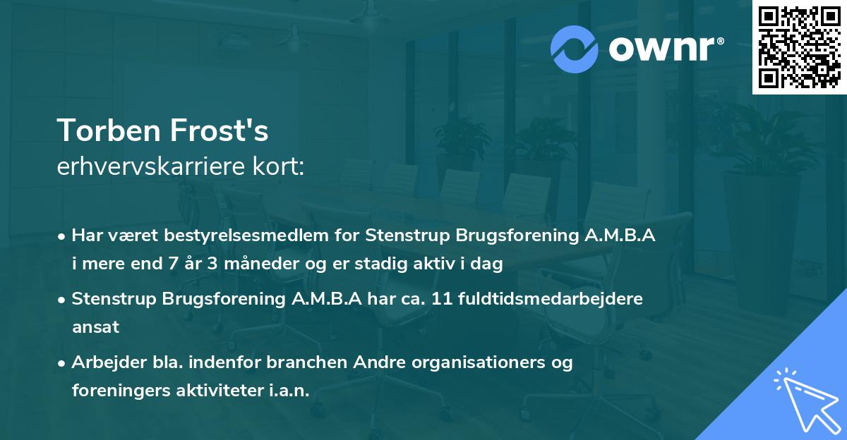 Torben Frost's erhvervskarriere kort