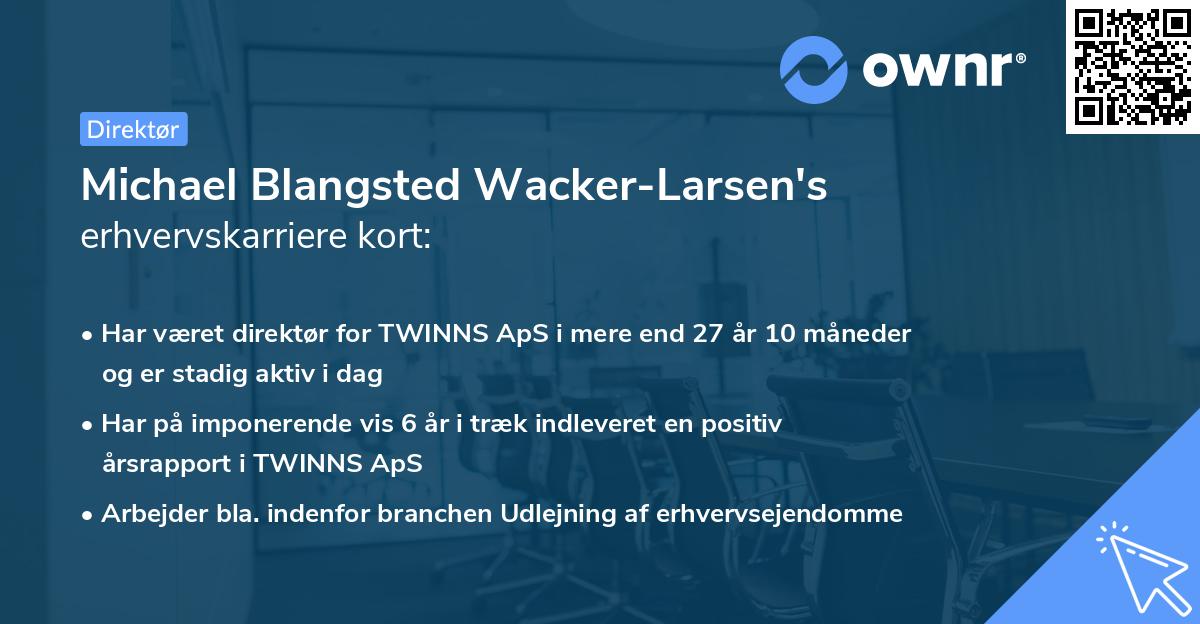 Michael Blangsted Wacker-Larsen's erhvervskarriere kort