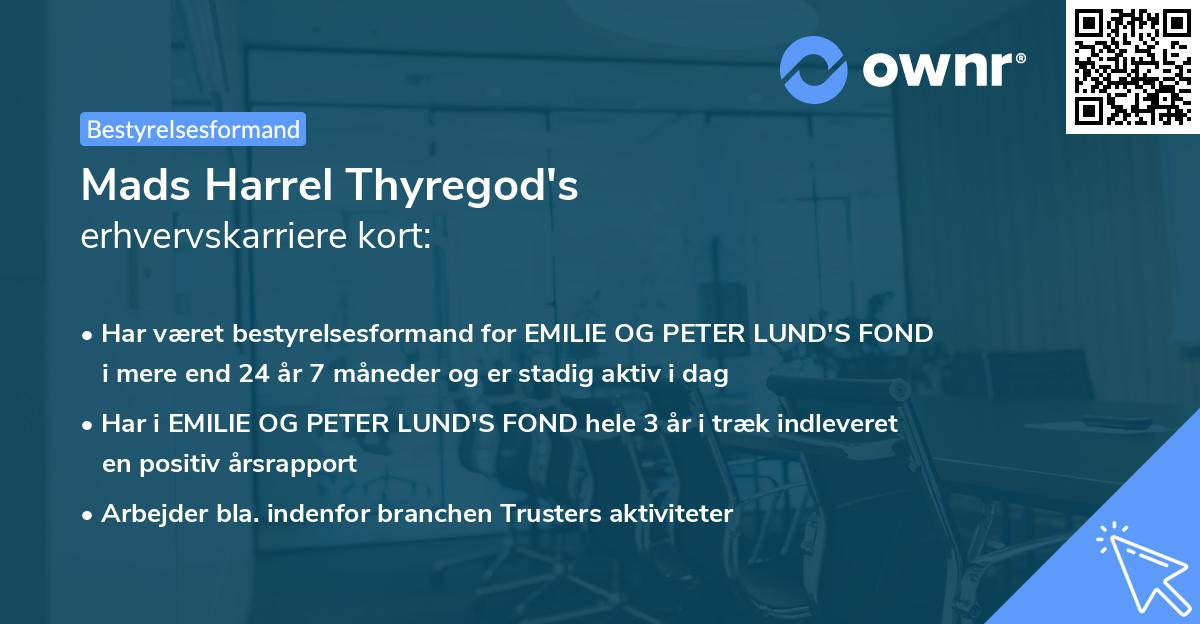 Mads Harrel Thyregod's erhvervskarriere kort