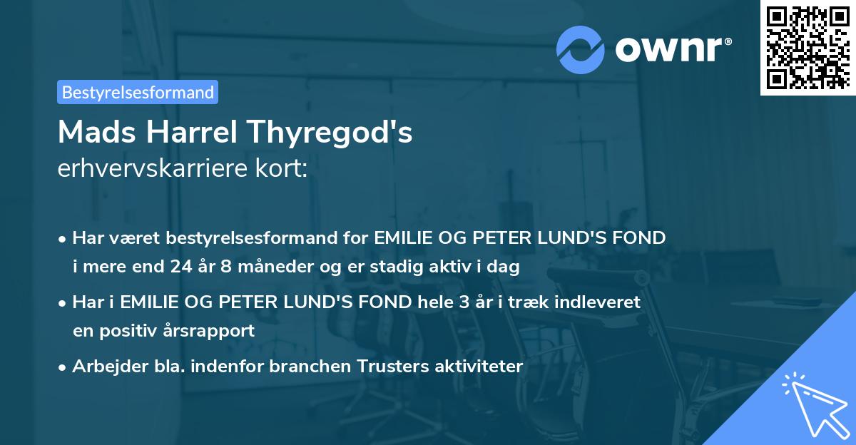 Mads Harrel Thyregod's erhvervskarriere kort