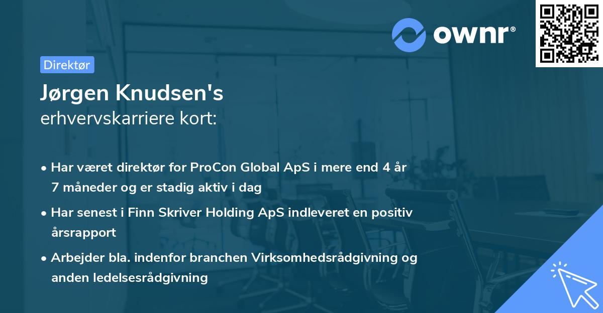 Jørgen Knudsen's erhvervskarriere kort