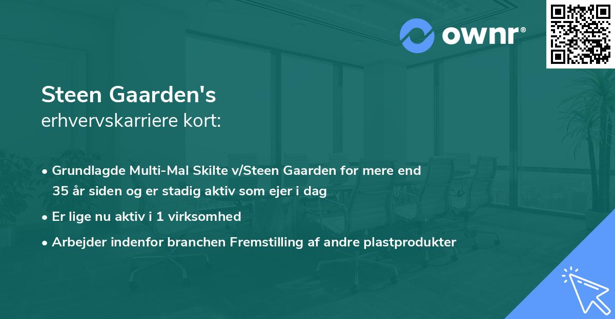 Steen Gaarden's erhvervskarriere kort