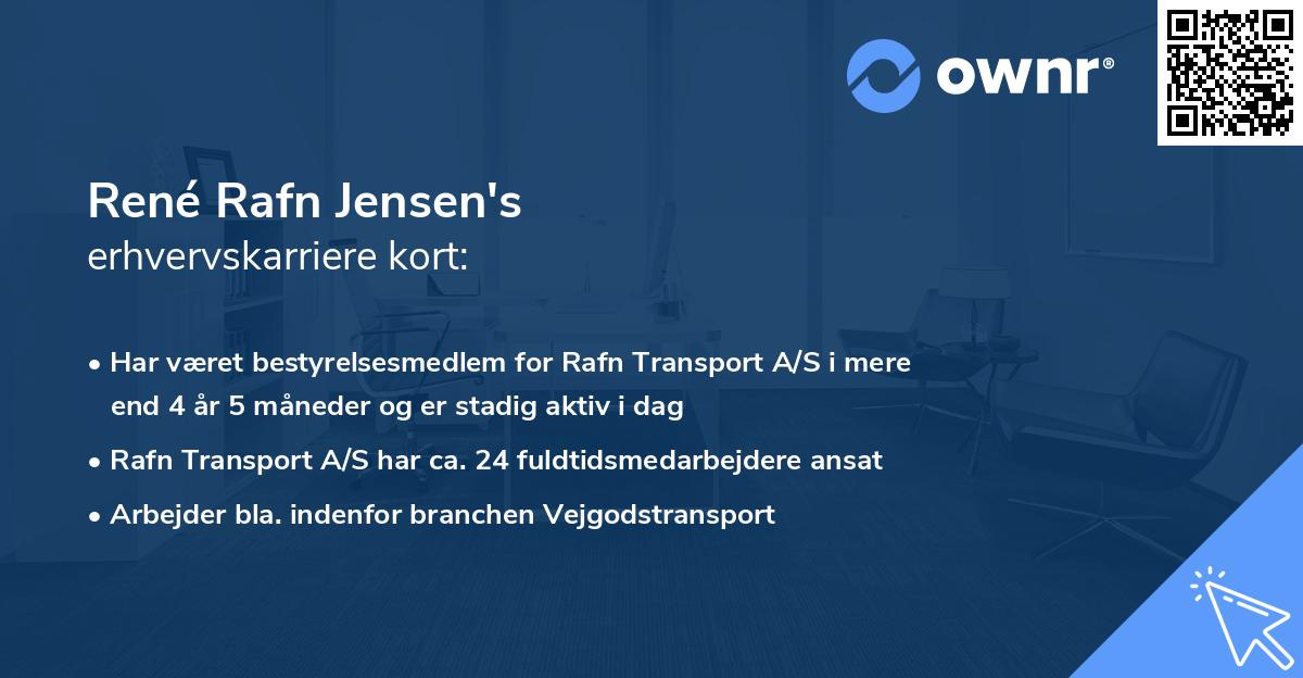 René Rafn Jensen's erhvervskarriere kort