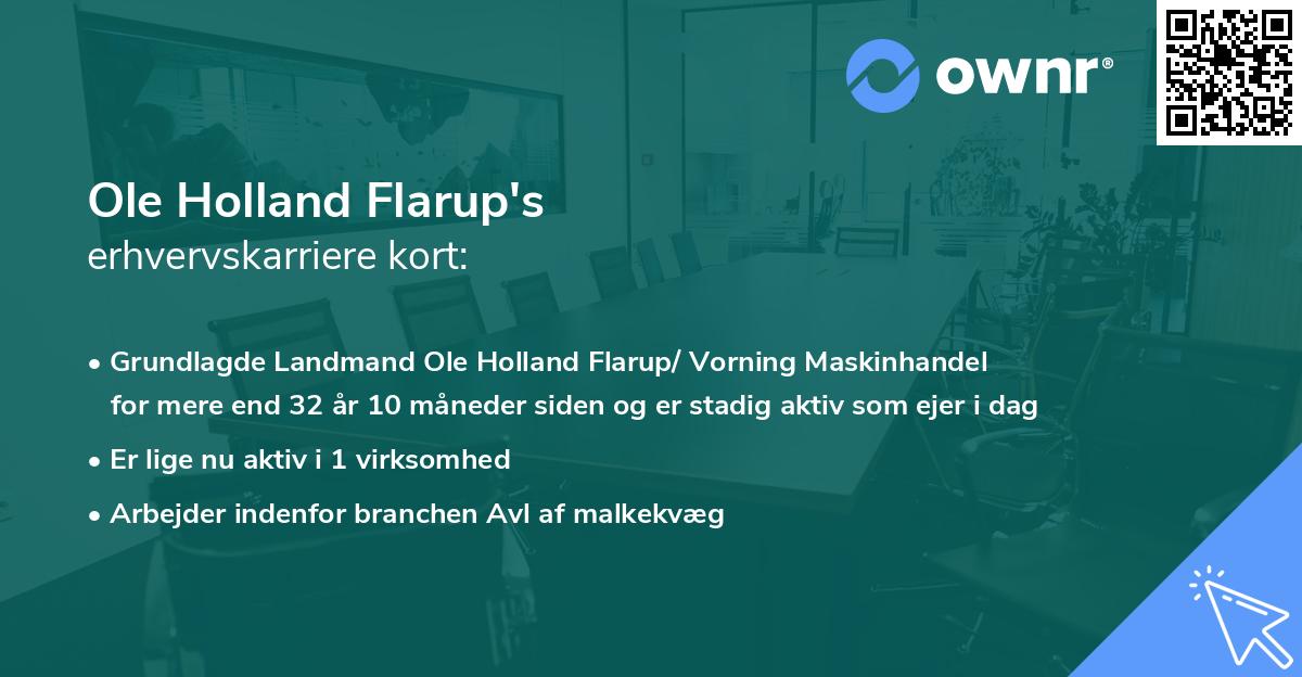 Ole Holland Flarup's erhvervskarriere kort
