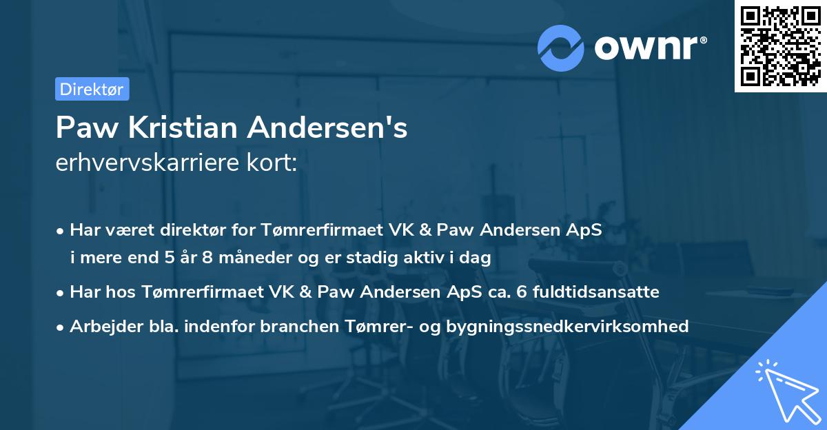 Paw Kristian Andersen's erhvervskarriere kort