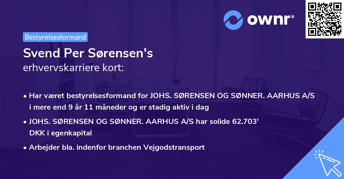 Svend Per Sørensen's erhvervskarriere kort