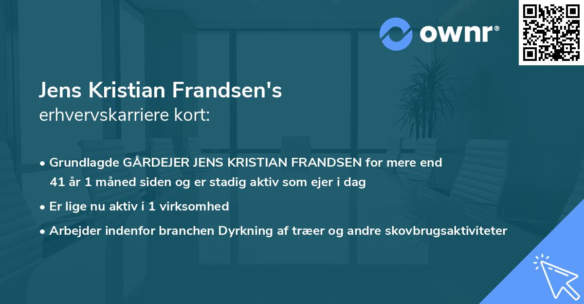 Jens Kristian Frandsen's erhvervskarriere kort