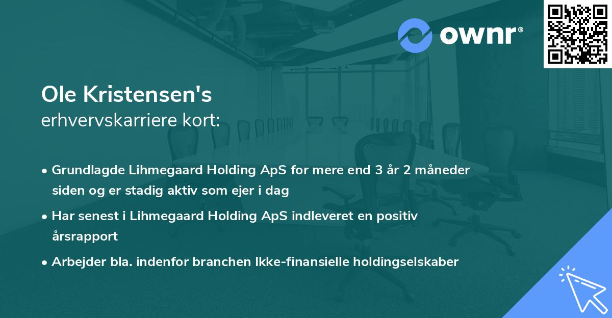 Ole Kristensen's erhvervskarriere kort