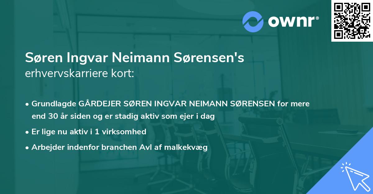 Søren Ingvar Neimann Sørensen's erhvervskarriere kort