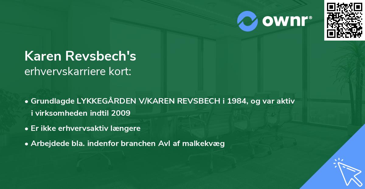 Karen Revsbech's erhvervskarriere kort