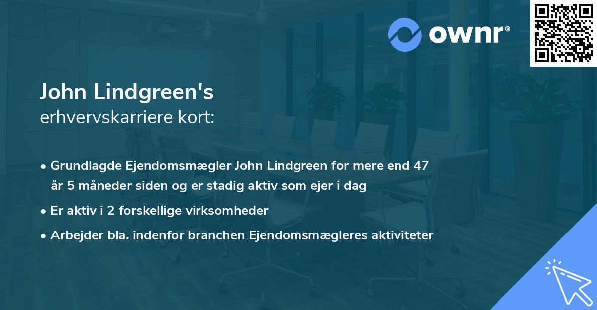 John Lindgreen's erhvervskarriere kort