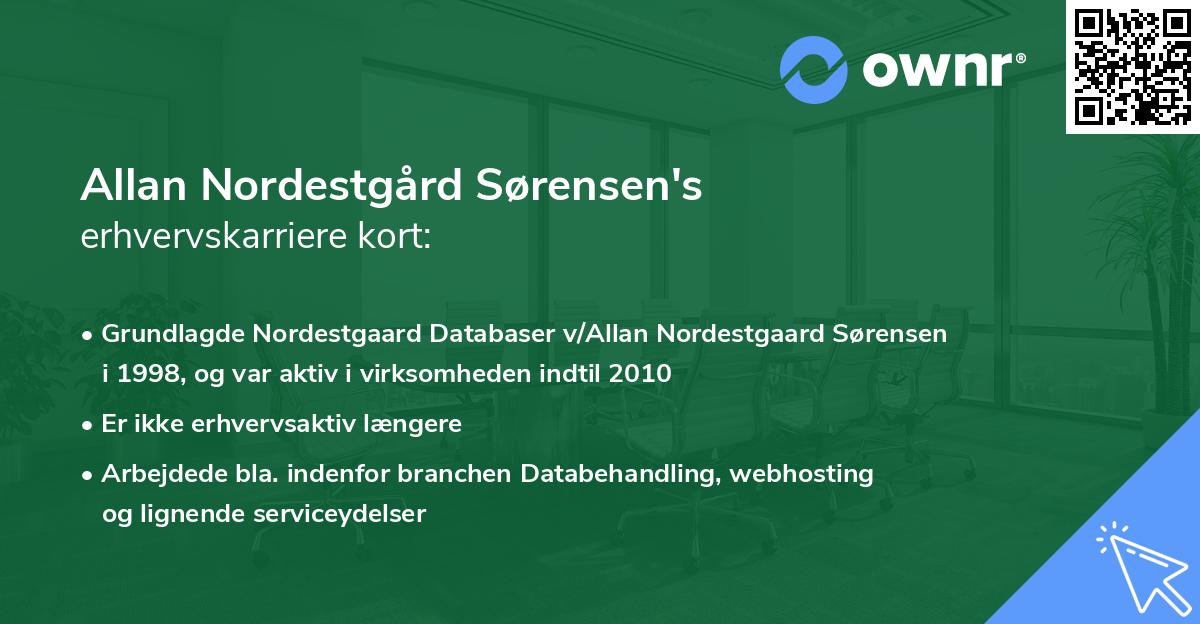 Allan Nordestgård Sørensen's erhvervskarriere kort