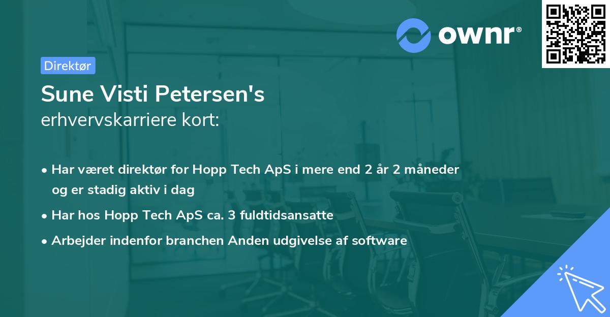 Sune Visti Petersen's erhvervskarriere kort