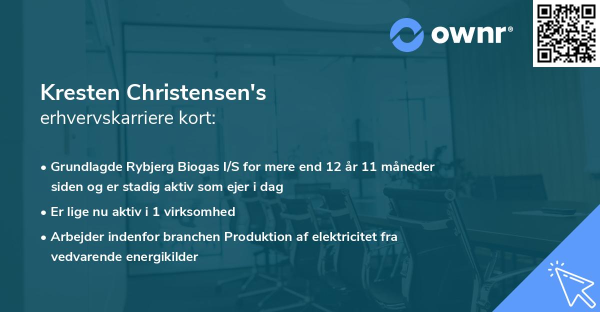 Kresten Christensen's erhvervskarriere kort