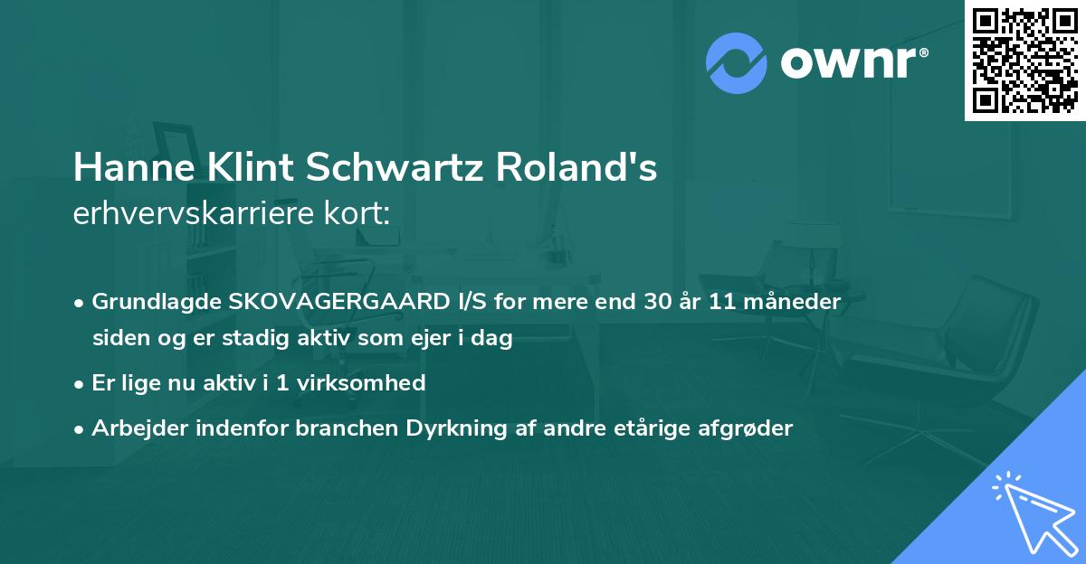 Hanne Klint Schwartz Roland's erhvervskarriere kort