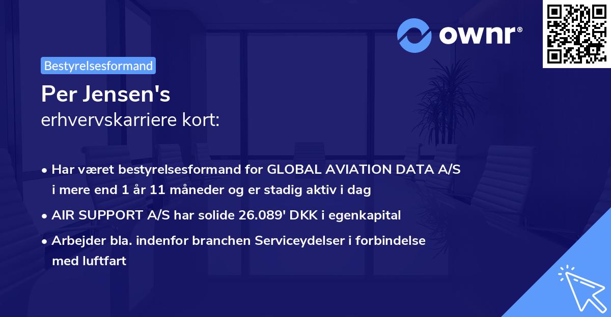 Per Jensen's erhvervskarriere kort